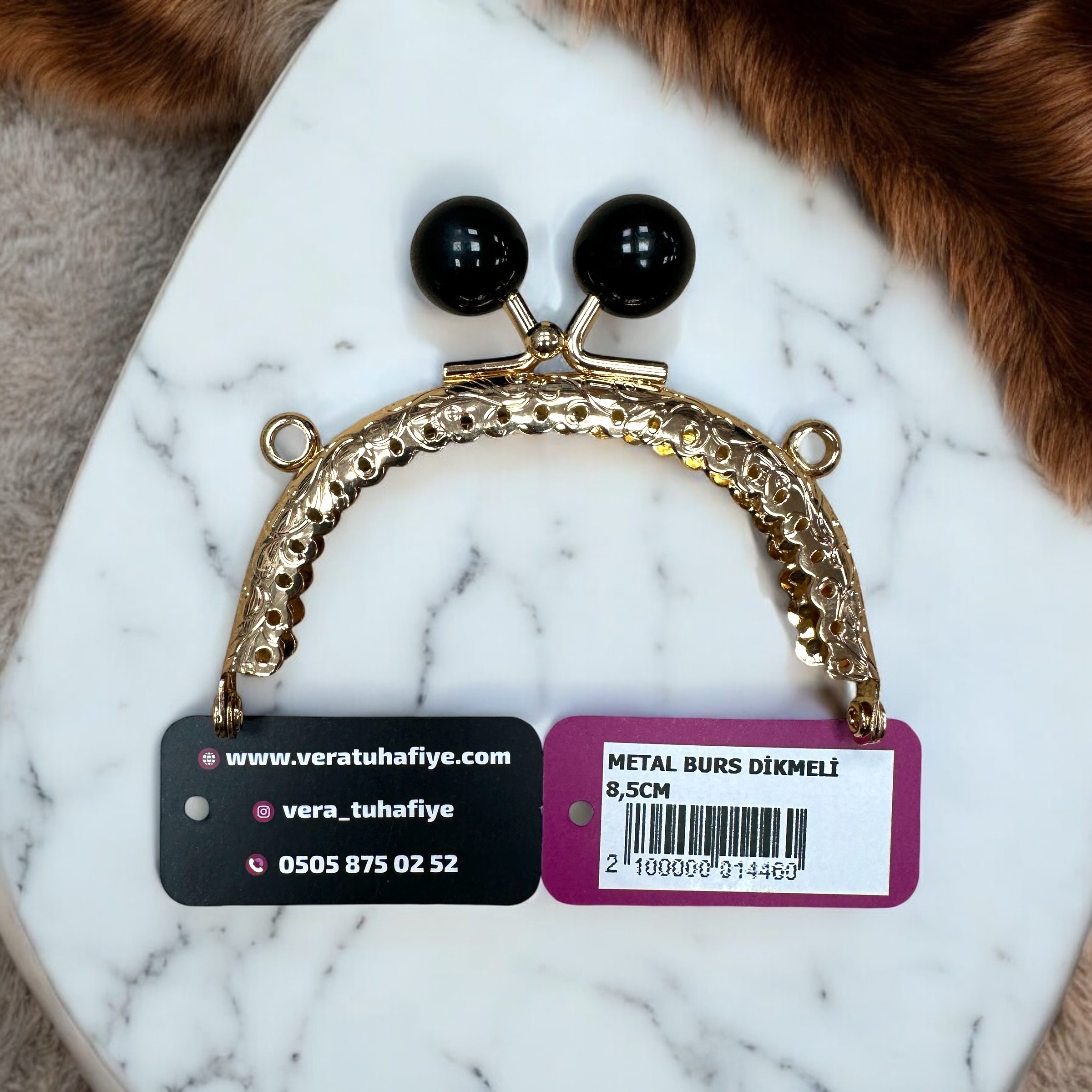 8.5 CM DİKMELİ BURS SİYAH